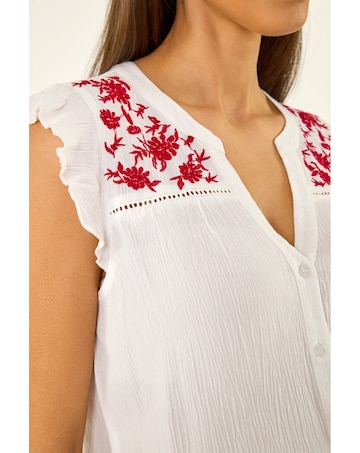 Roman Floral Embroidered Blouse
