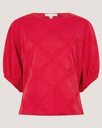 Monsoon Ellie Puff Sleeve Jersey Top