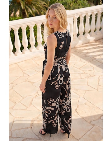 Roman Floral Print Chiffon Jumpsuit