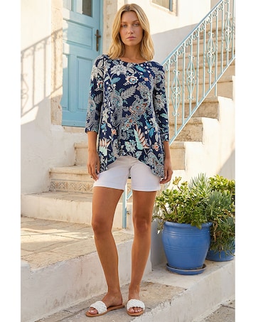 Roman Paisley Hanky Stretch Tunic Top