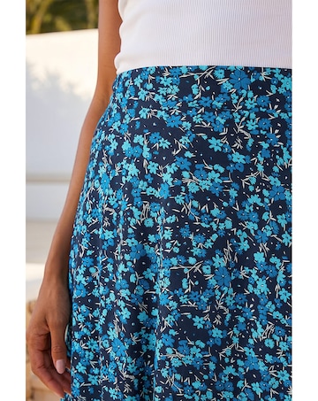 Roman Floral Stretch Skater Skirt