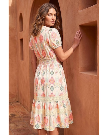 Roman Petite Abstract Frill Midi Dress