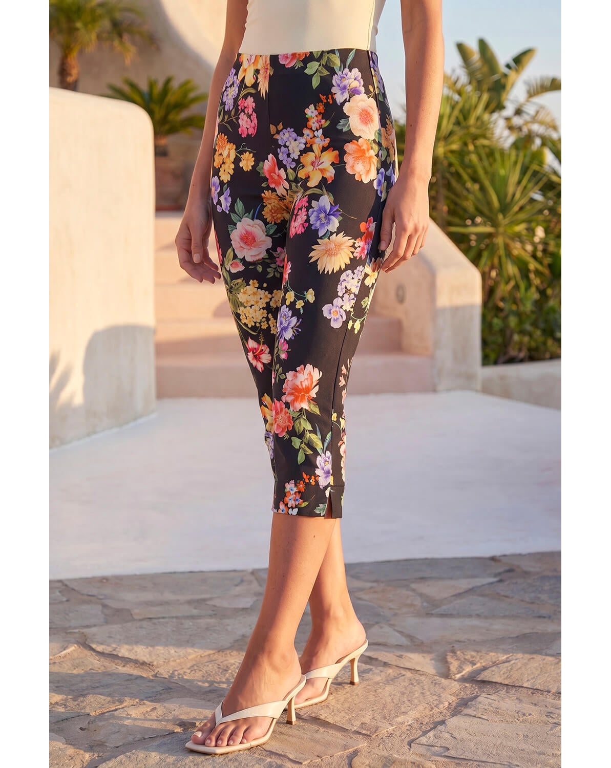 New In - Roman Floral Bengaline Cropped Trouser