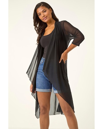 Roman 3/4 Sleeve Mesh Longline KimoFALSE