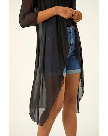 Roman 3/4 Sleeve Mesh Longline KimoFALSE