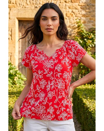 Roman Textured Print V-Neck Vest Top