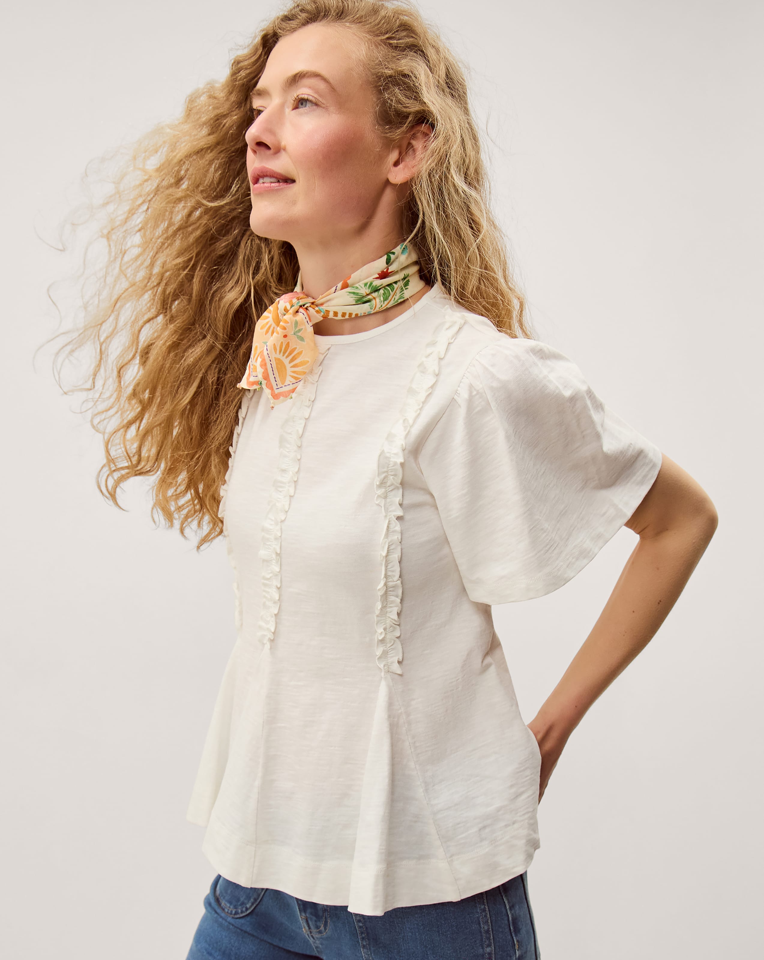 New In - Monsoon Ria Ruffle Jersey T-Shirt