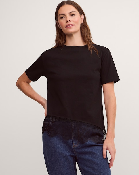 Monsoon Lola Lace Trim Jersey T-Shirt