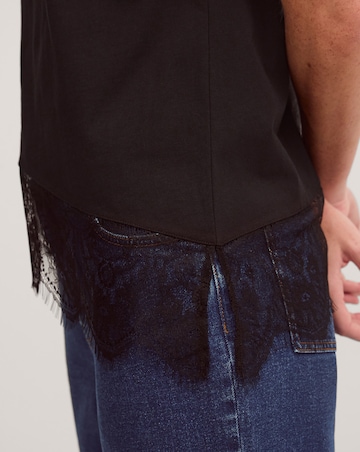 Monsoon Lola Lace Trim Jersey T-Shirt