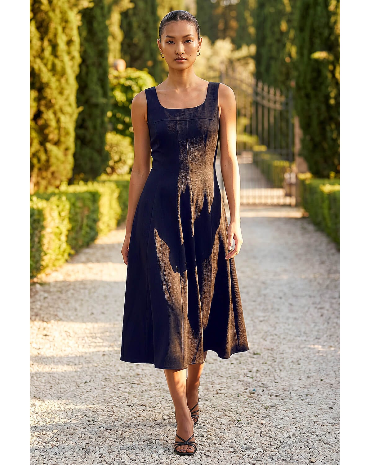 New In - Roman Square Neck Midi Dress