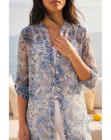 Roman Petite Leaf Print Longline Shirt