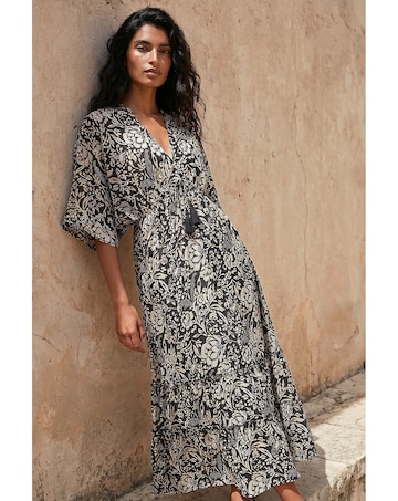 Roman Boho Floral V-Neck Maxi Dress
