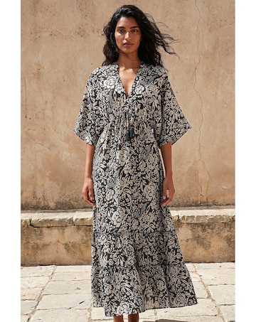 Roman Boho Floral V-Neck Maxi Dress