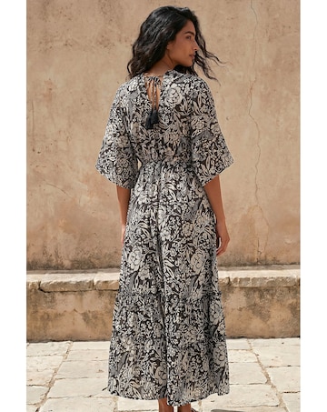 Roman Boho Floral V-Neck Maxi Dress