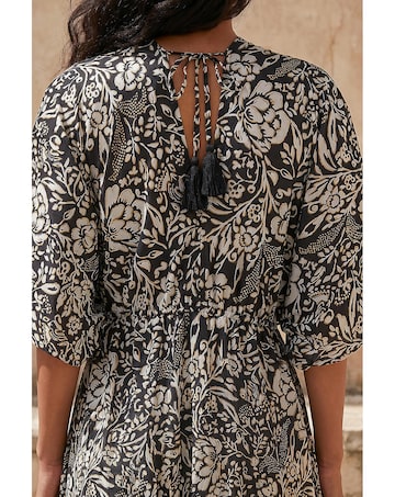 Roman Boho Floral V-Neck Maxi Dress