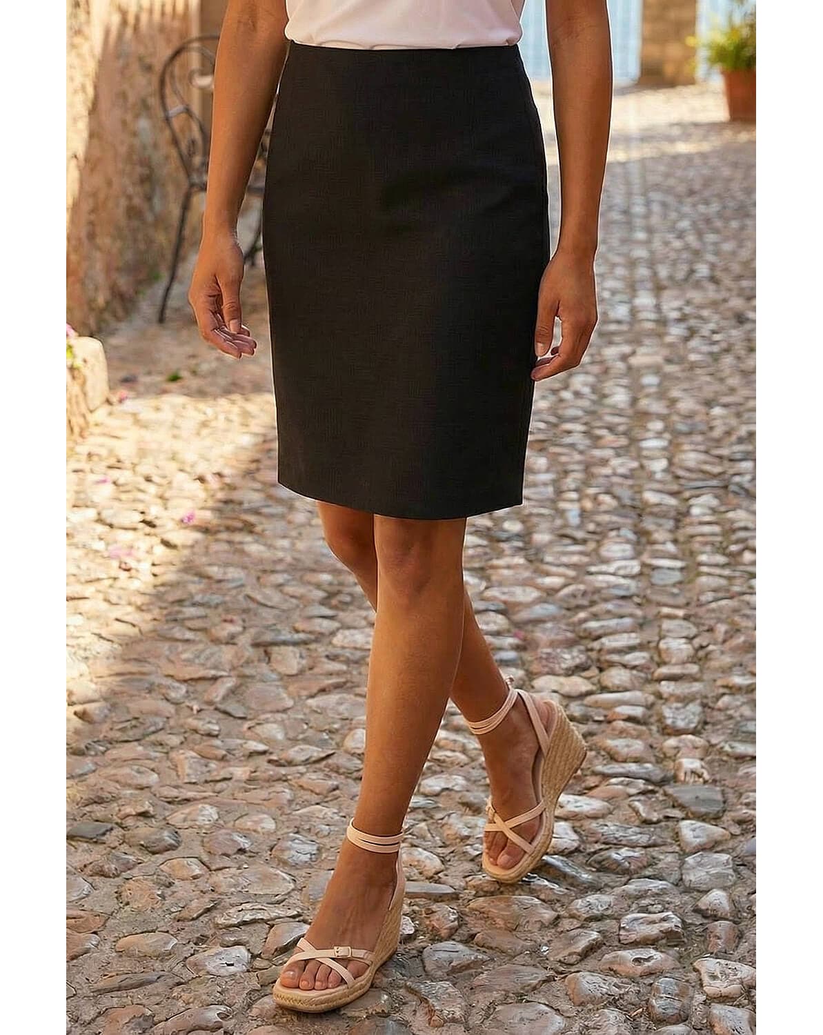 New In - Roman Short Elastic Waist Jersey Skirt