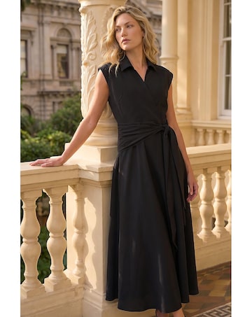Roman Fit and Flare Tie Dress