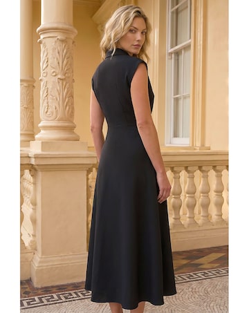 Roman Fit and Flare Tie Dress