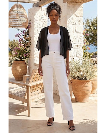 Roman Chiffon Cape Cropped Bolero