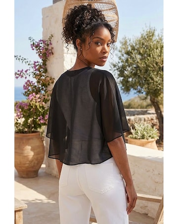 Roman Chiffon Cape Cropped Bolero