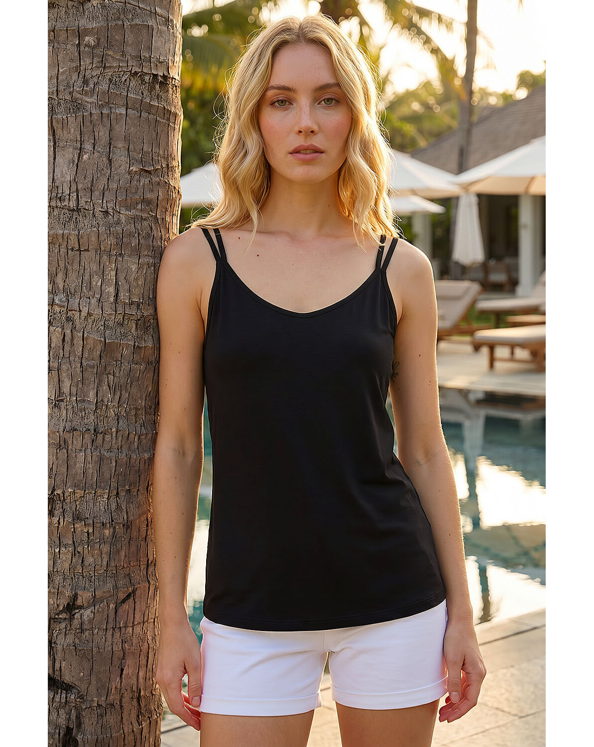 New In - Roman Double Strap V-Neck Stretch Vest