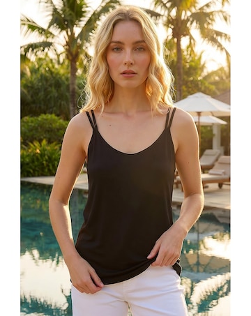 Roman Double Strap V-Neck Stretch Vest