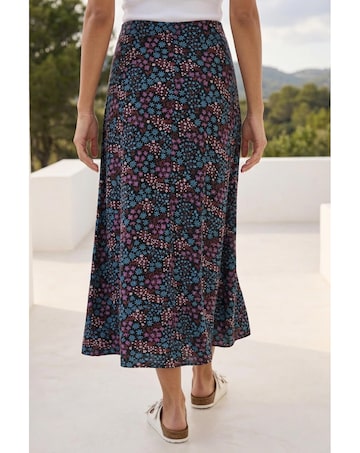 Roman Leopard Print A-Line Midi Skirt