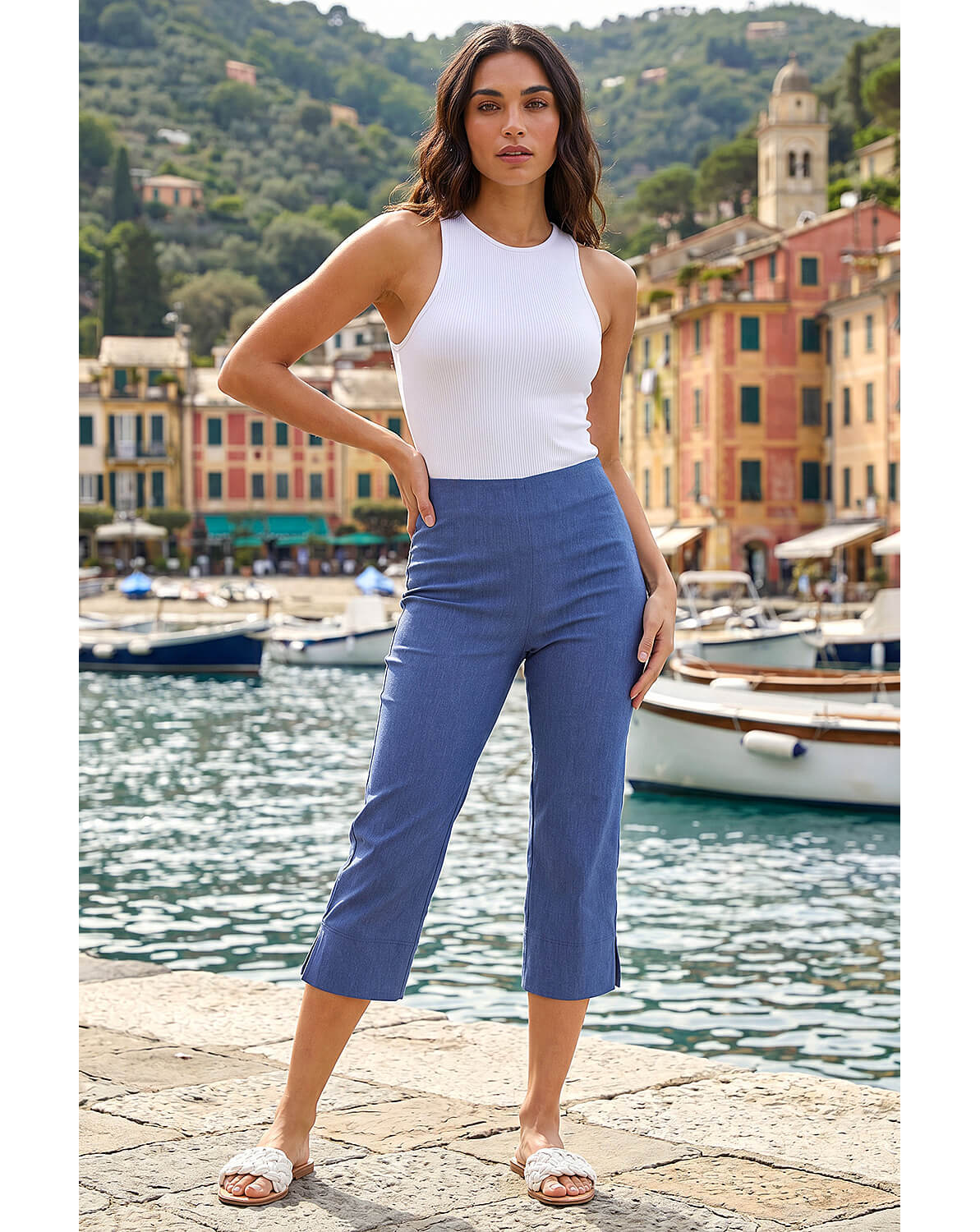 New In - Roman Denim Side Split Stretch Trouser