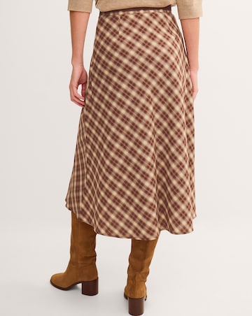 Monsoon Frankie Check Print Midi Skirt