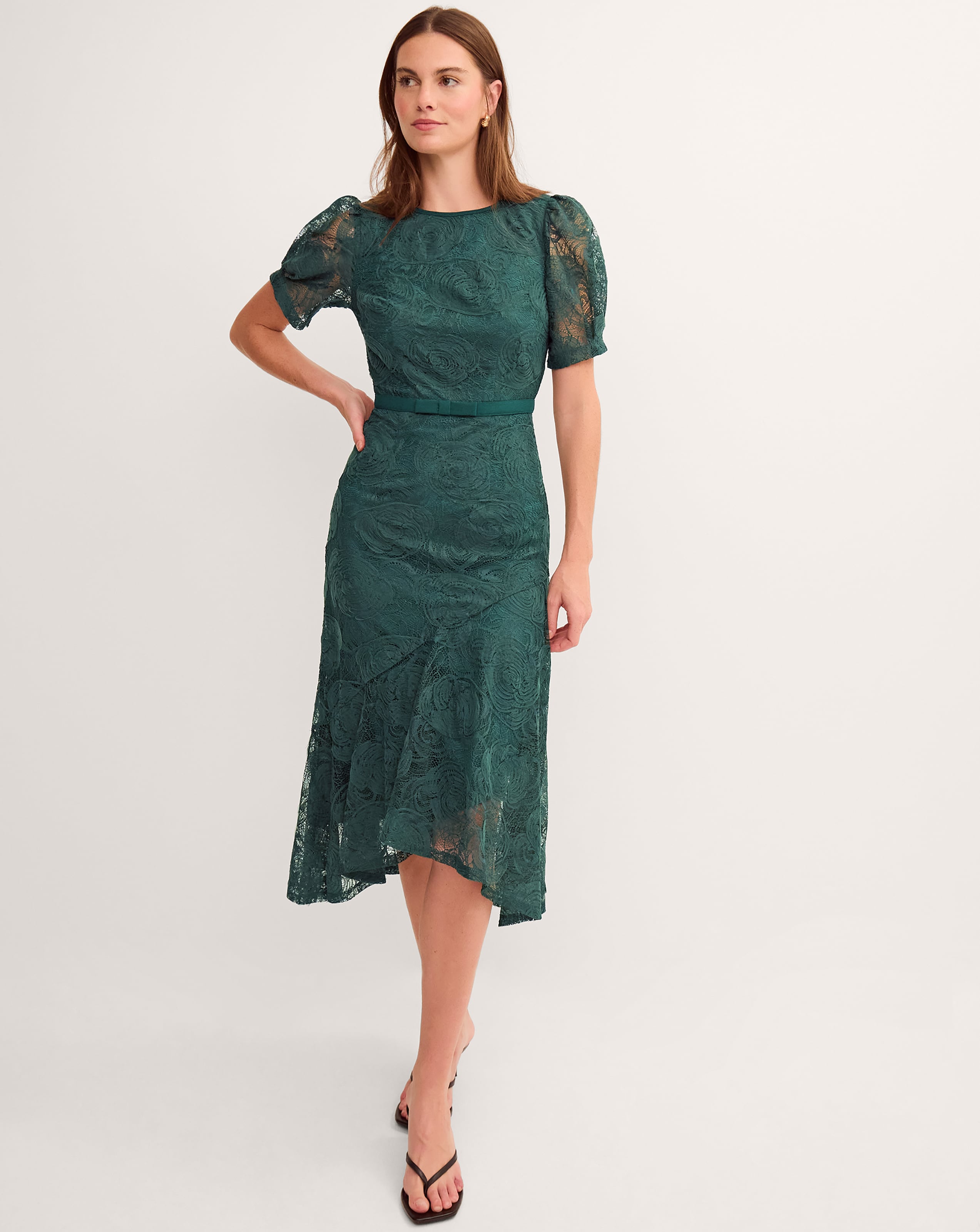 New In - Monsoon Megan Rose Lace Midi Dress
