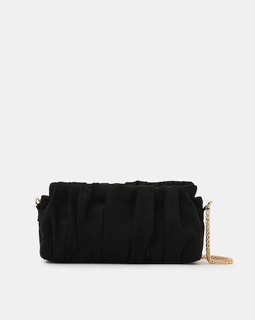Accessorize Ruched Faux Suede Clutch Bag