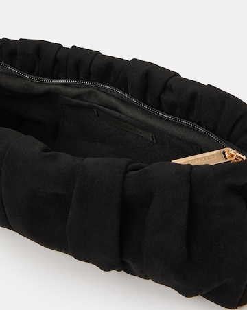 Accessorize Ruched Faux Suede Clutch Bag