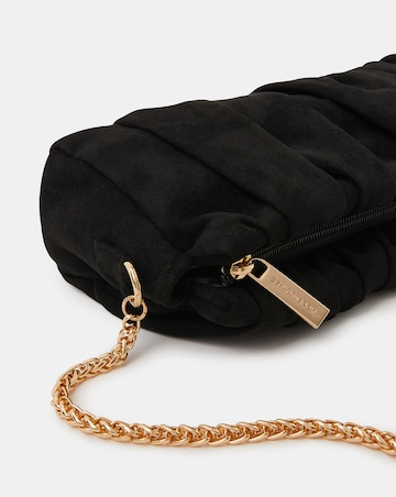 Accessorize Ruched Faux Suede Clutch Bag