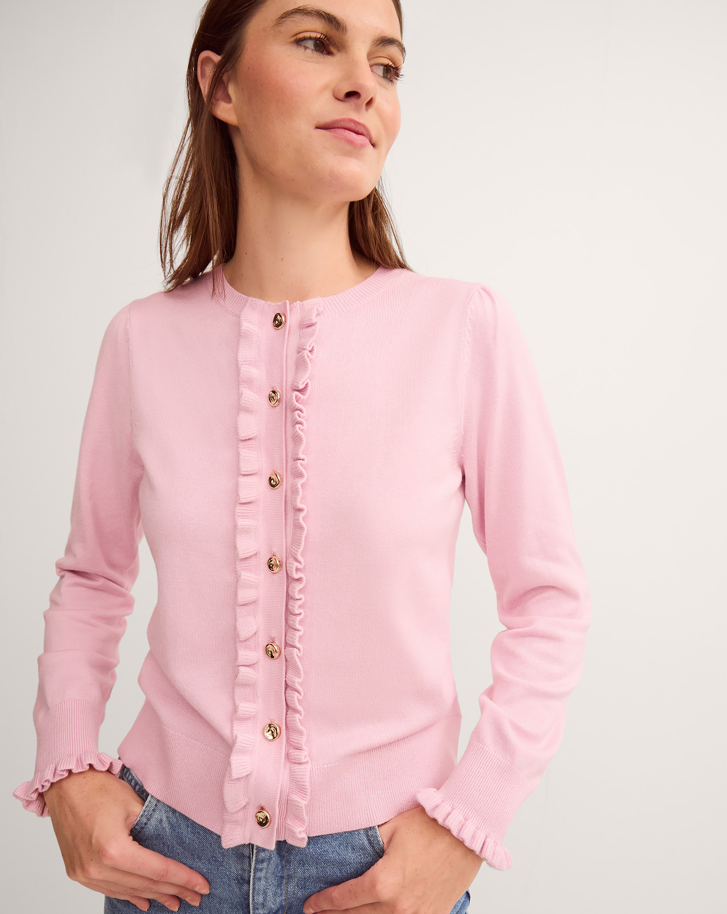 Monsoon Ruby Frill Cardigan