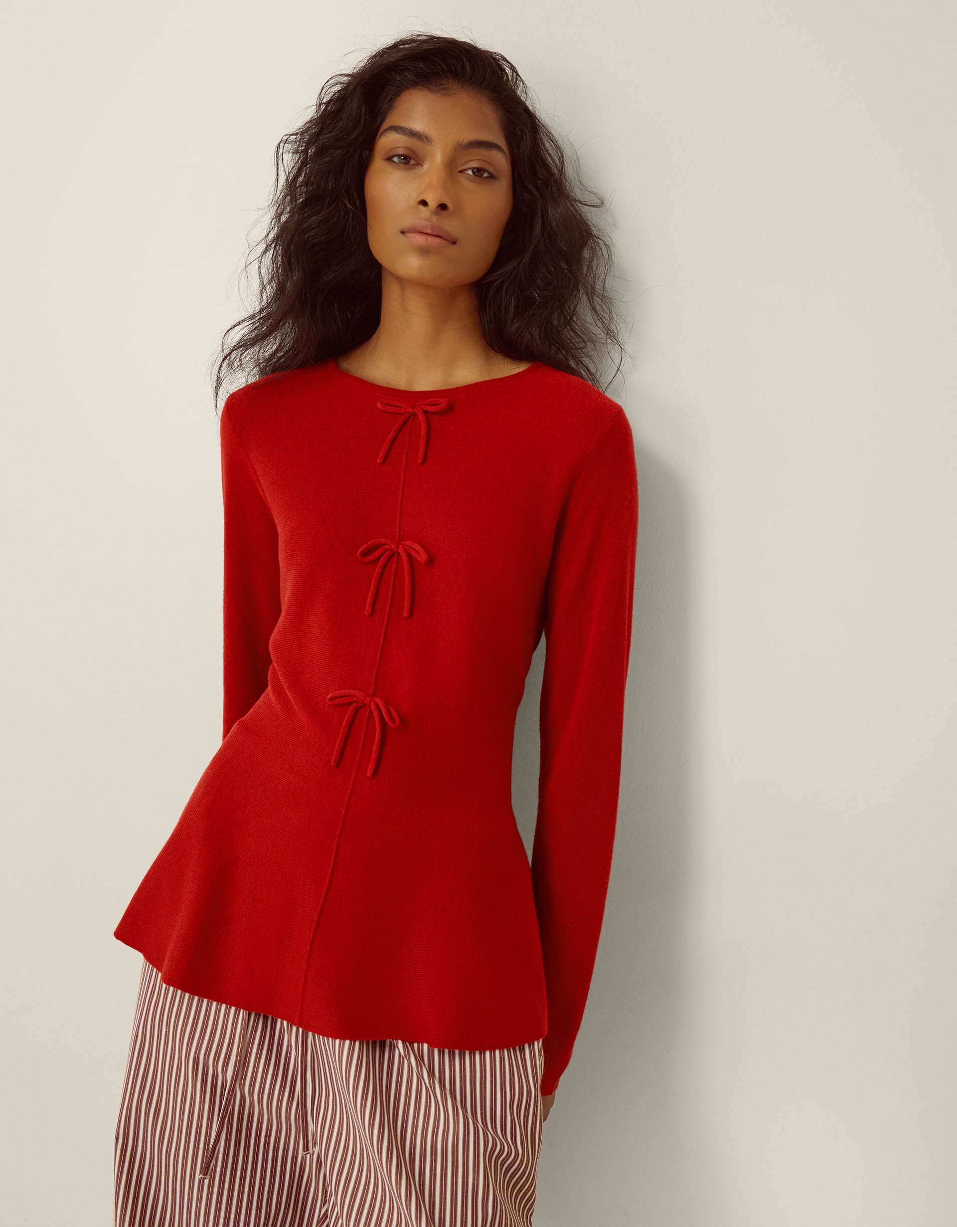 New In - Monsoon Paula Bow Peplum Jumper