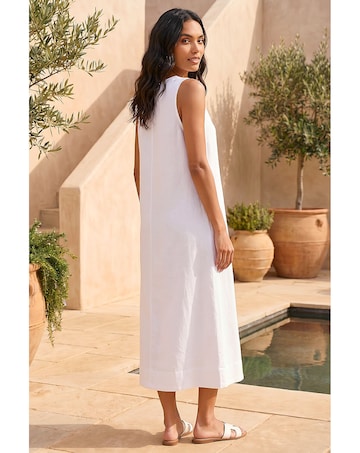 Roman Zip Front Sleeveless Midi Dress