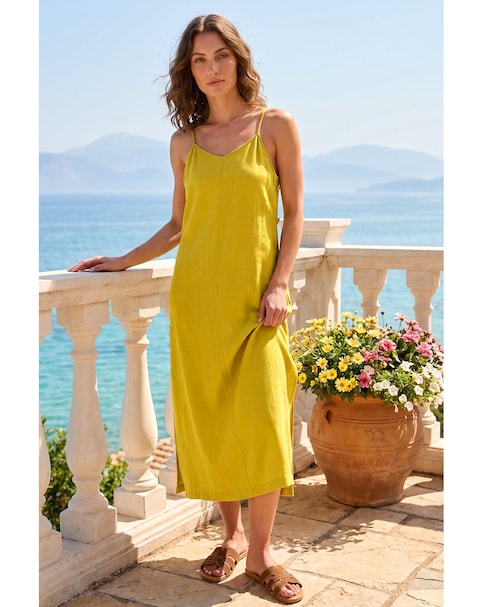 Roman Petite Side Button Blend Dress
