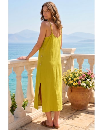Roman Petite Side Button Blend Dress