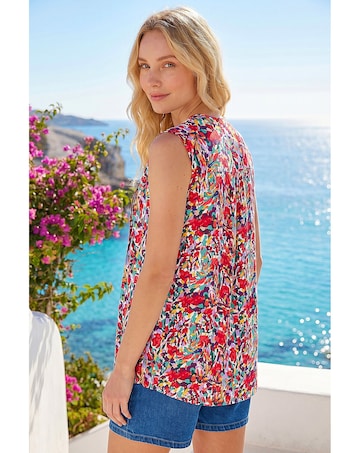Roman Floral Pintuck Shirt