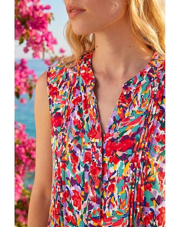 Roman Floral Pintuck Shirt