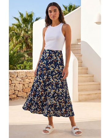 Roman Ditsy Floral Elastic Waist Skirt
