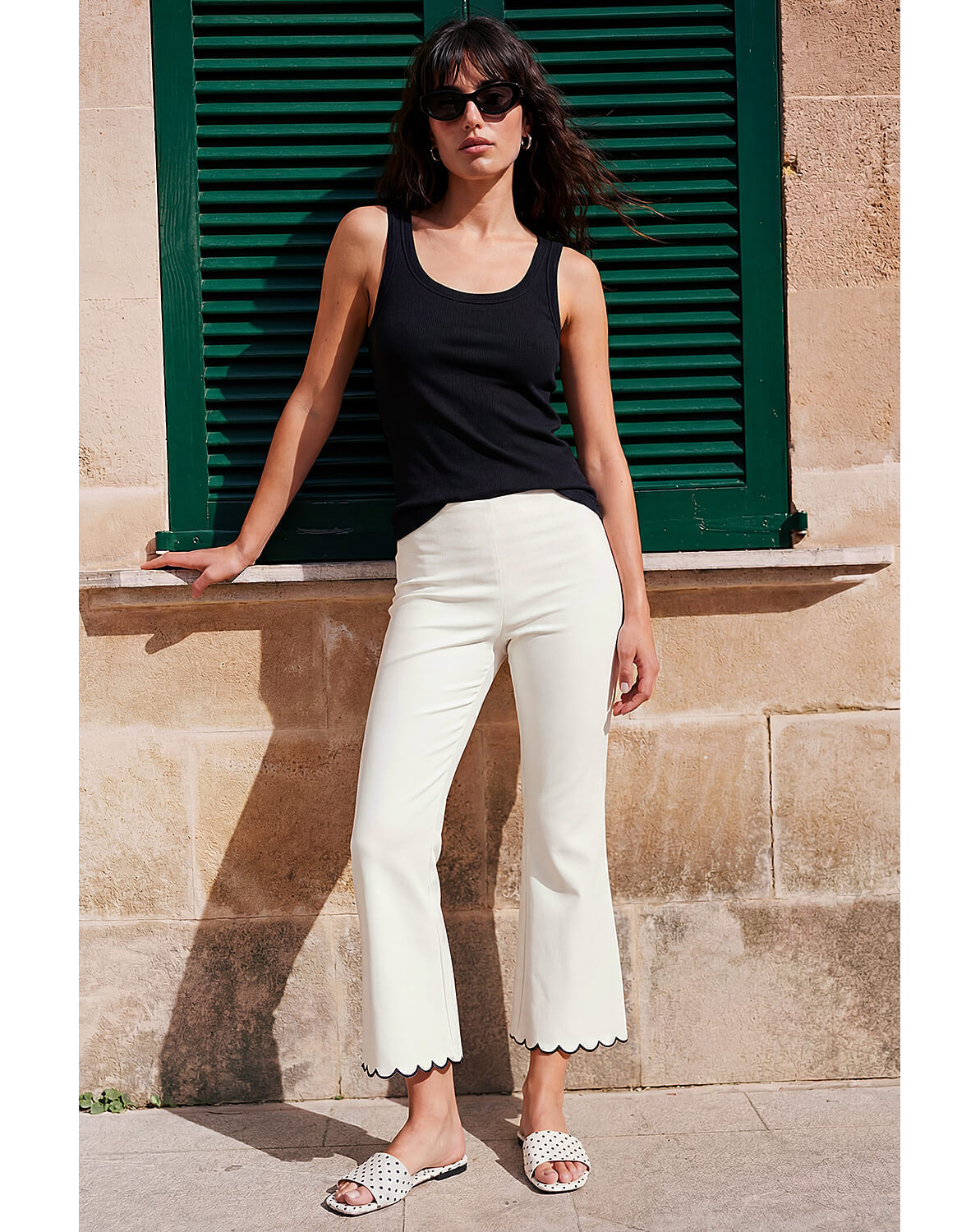 Roman Cropped Stretch Flared Trouser