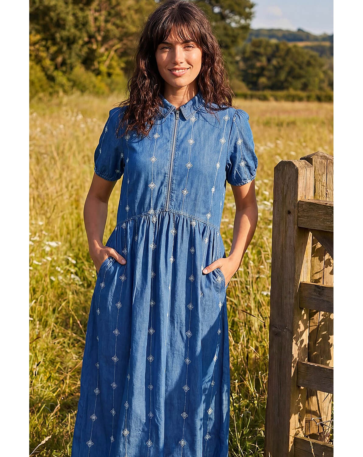 New In - Roman Embroidered Zip Detail Dress
