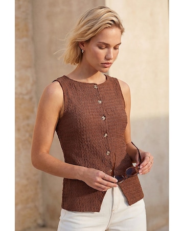 Roman Buttoned Stretch Blouse