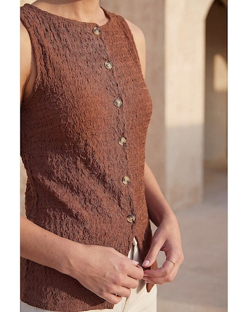 Roman Buttoned Stretch Blouse