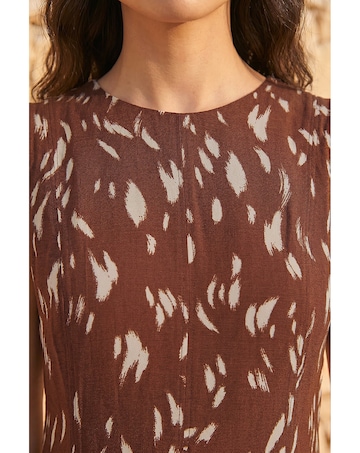 Roman Brush Stroke Panel Midi Dress