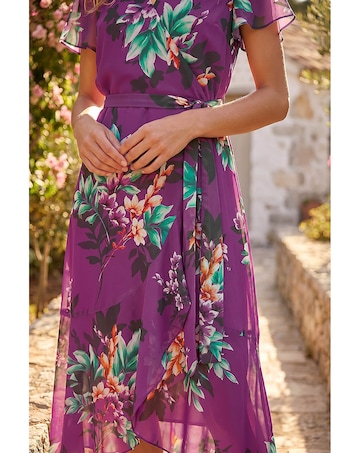 Roman Floral Print Wrap Dress