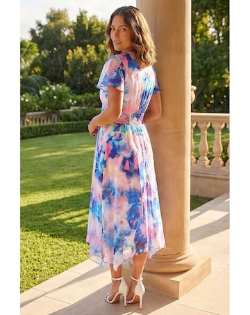 Roman Petite Twist Front Dobby Dress