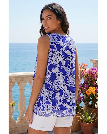 Roman Floral Sequin Vest Top