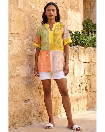 Roman Patchwork Print Top
